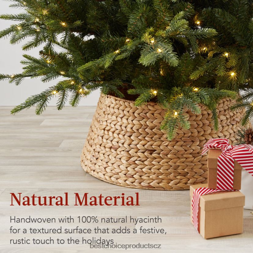 Best Choice Products tkaný hyacint vánoční sváteční strom límec sezónní přírodní FF228684