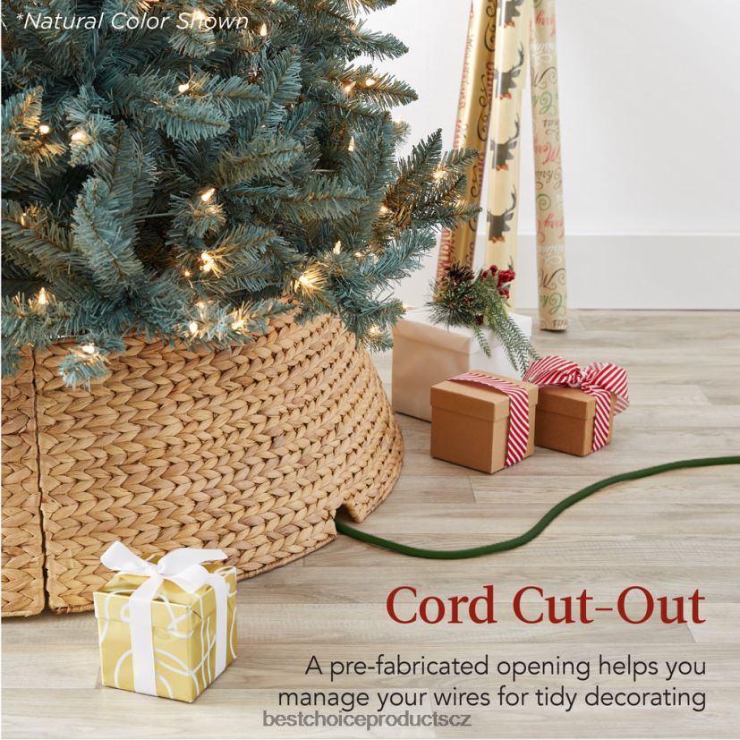 Best Choice Products tkaný hyacint vánoční sváteční strom límec sezónní tabák FF228676