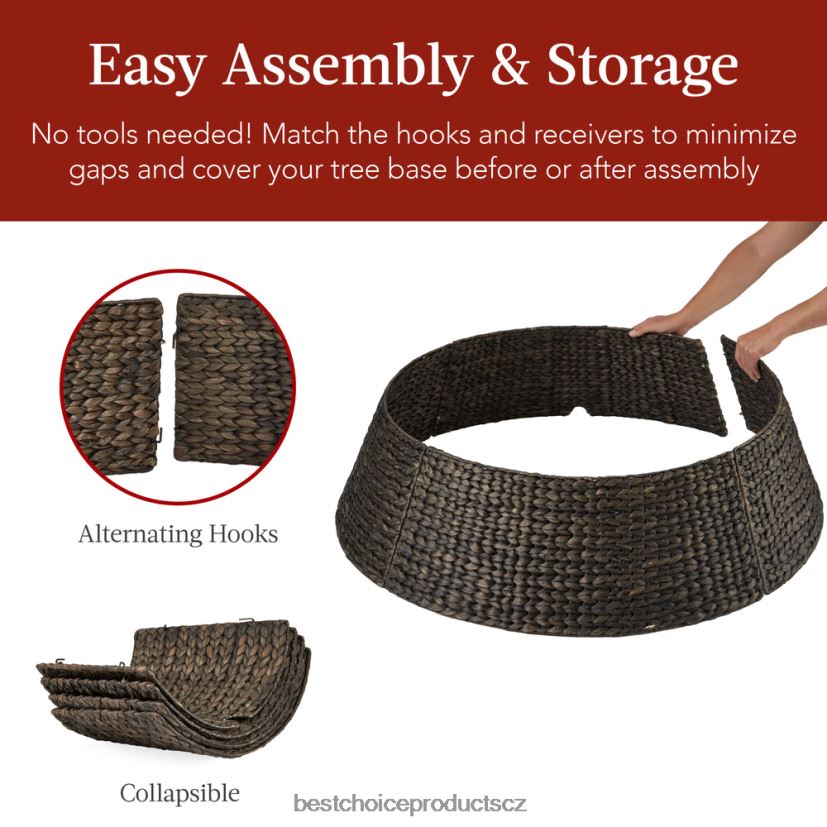 Best Choice Products tkaný hyacint vánoční sváteční strom límec sezónní tabák FF228676