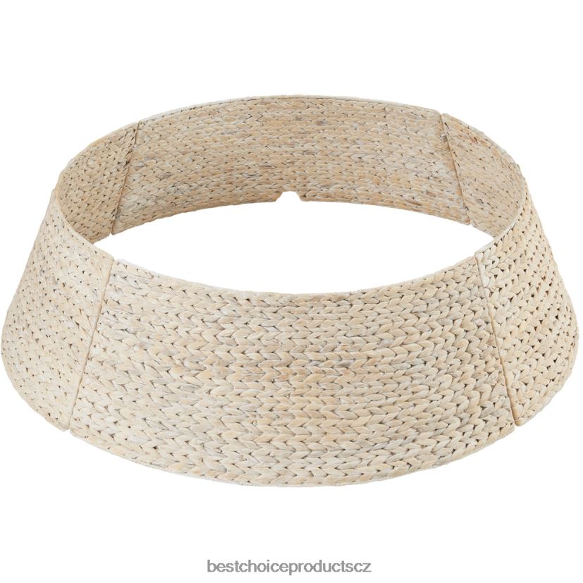 Best Choice Products tkaný hyacint vánoční sváteční strom límec sezónní vyprané bílé FF228677