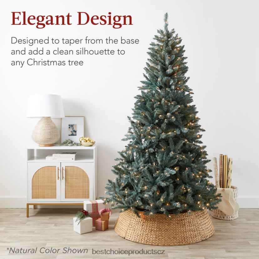 Best Choice Products tkaný hyacint vánoční sváteční strom límec sezónní vyprané bílé FF228677