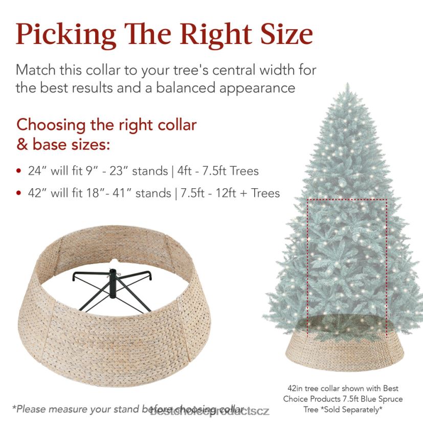 Best Choice Products tkaný hyacint vánoční sváteční strom límec sezónní vyprané bílé FF228677