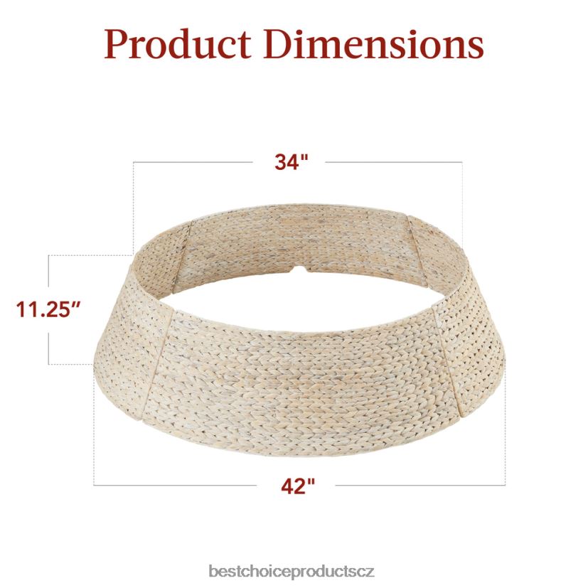 Best Choice Products tkaný hyacint vánoční sváteční strom límec sezónní vyprané bílé FF228677