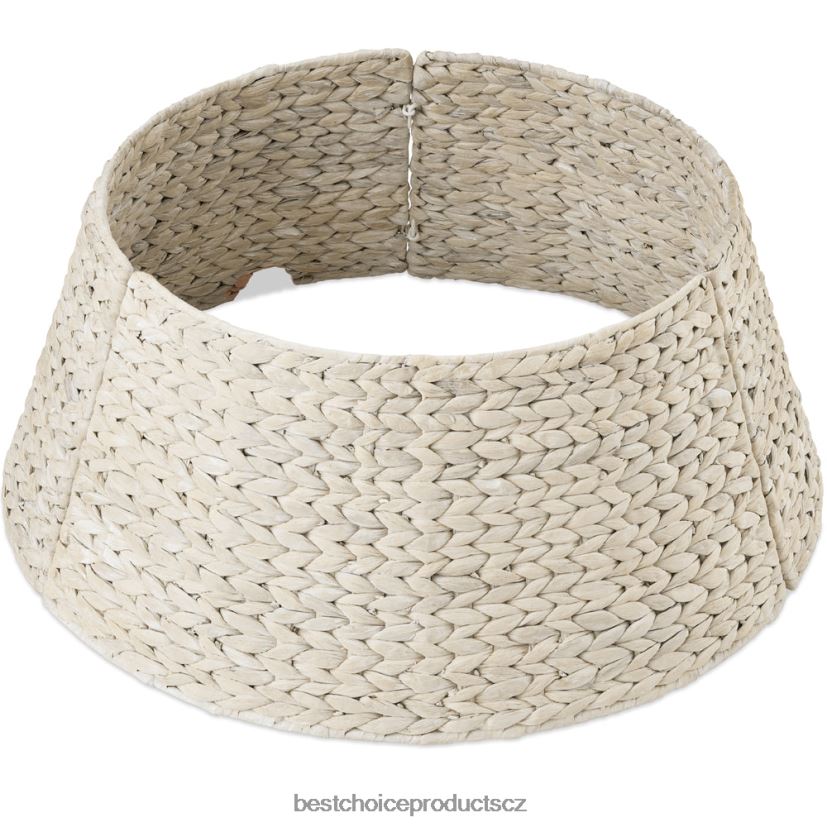 Best Choice Products tkaný hyacint vánoční sváteční strom límec sezónní vyprané bílé FF228683