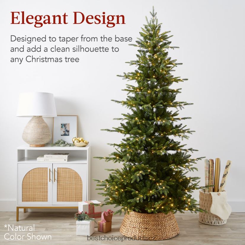 Best Choice Products tkaný hyacint vánoční sváteční strom límec sezónní vyprané bílé FF228683