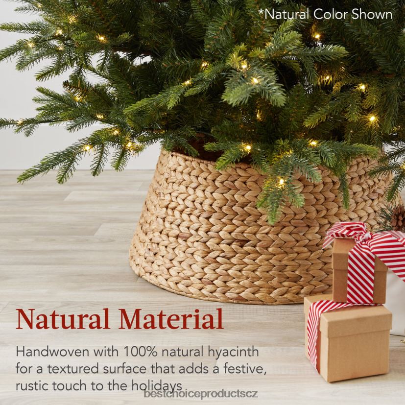 Best Choice Products tkaný hyacint vánoční sváteční strom límec sezónní vyprané bílé FF228683