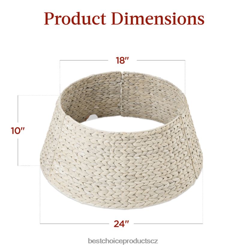 Best Choice Products tkaný hyacint vánoční sváteční strom límec sezónní vyprané bílé FF228683