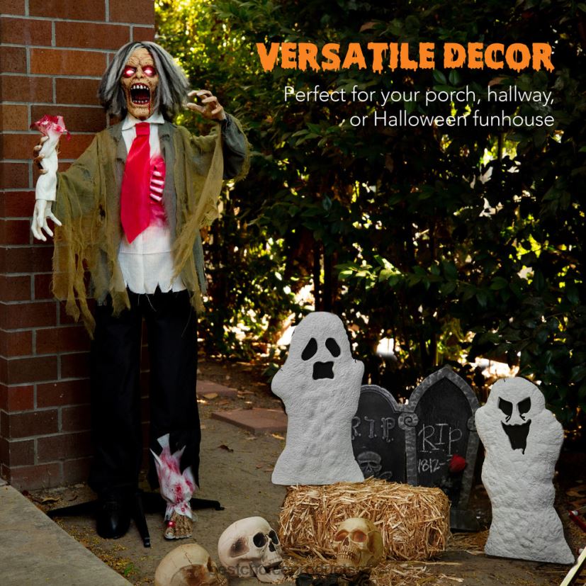Best Choice Products shnilý ronnie stojící animatronic zombie halloween prop sezónní vícenásobné FF2286224