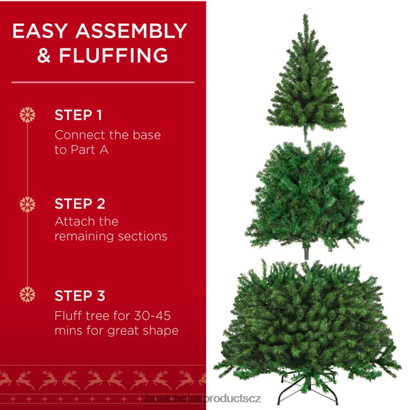 Best Choice Products prémiový umělý smrkový vánoční stromek se skládací kovovou základnou sezónní krása FF228636
