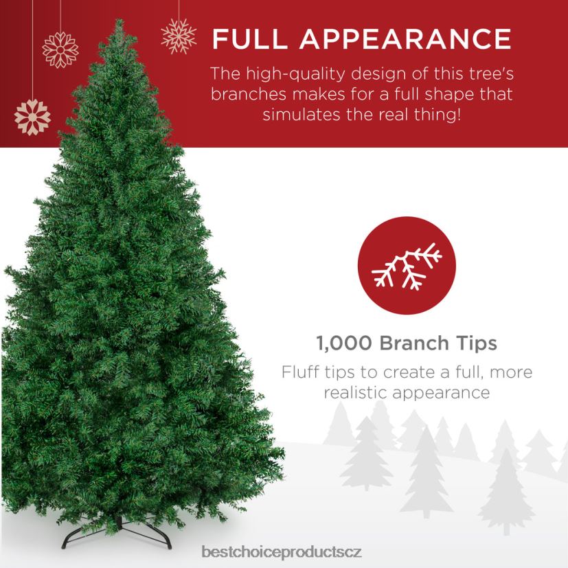 Best Choice Products prémiový vánoční stromek z umělé borovice se skládací kovovou základnou sezónní krása FF2286133