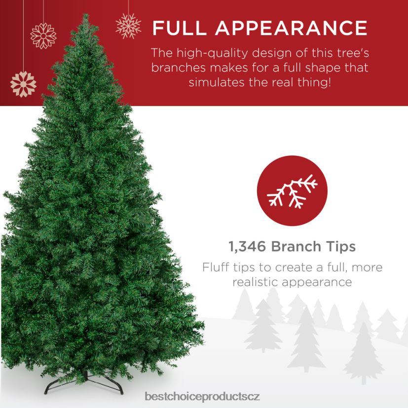 Best Choice Products prémiový vánoční stromek z umělé borovice se skládací kovovou základnou sezónní krása FF2286134