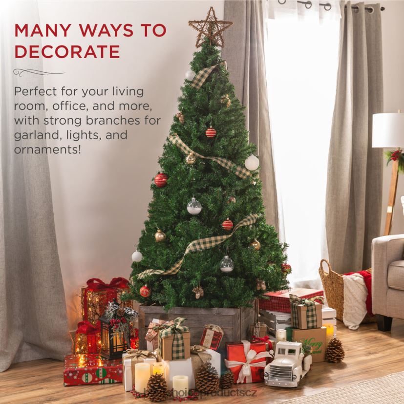 Best Choice Products prémiový vánoční stromek z umělé borovice se skládací kovovou základnou sezónní krása FF2286134