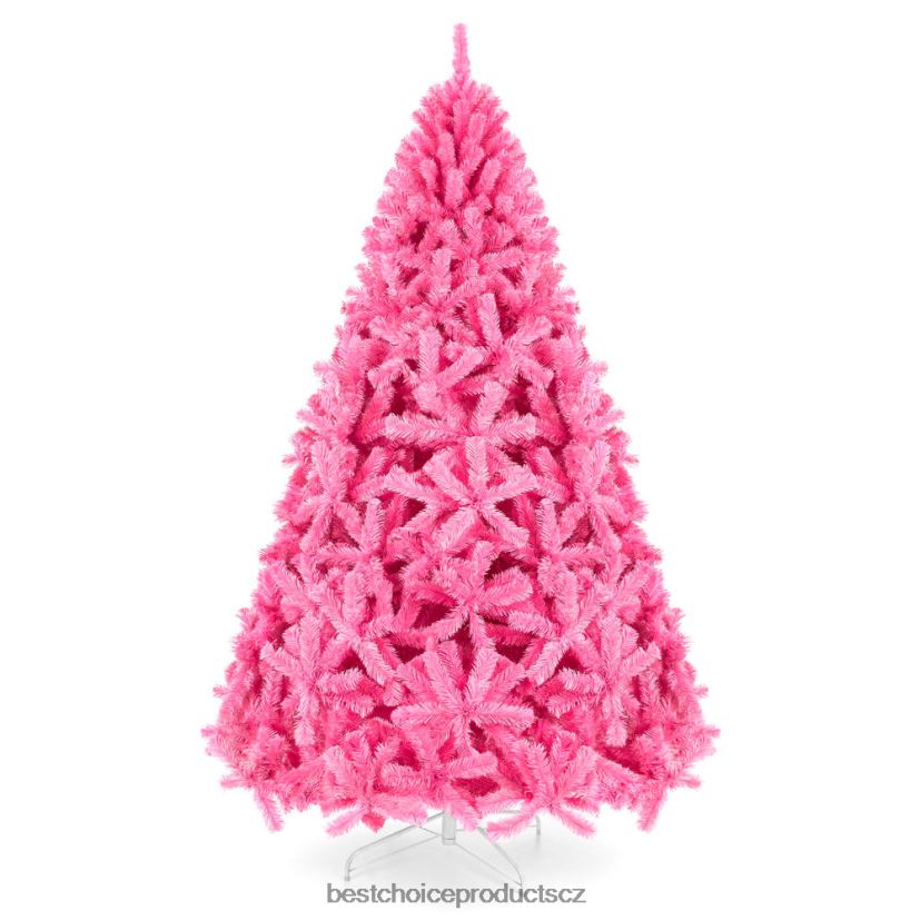 Best Choice Products růžová umělá jedle vánoční stromeček se skládacím stojanem sezónní krása FF2286190