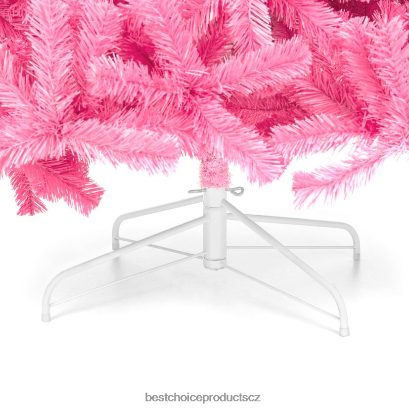 Best Choice Products růžová umělá jedle vánoční stromeček se skládacím stojanem sezónní krása FF2286191