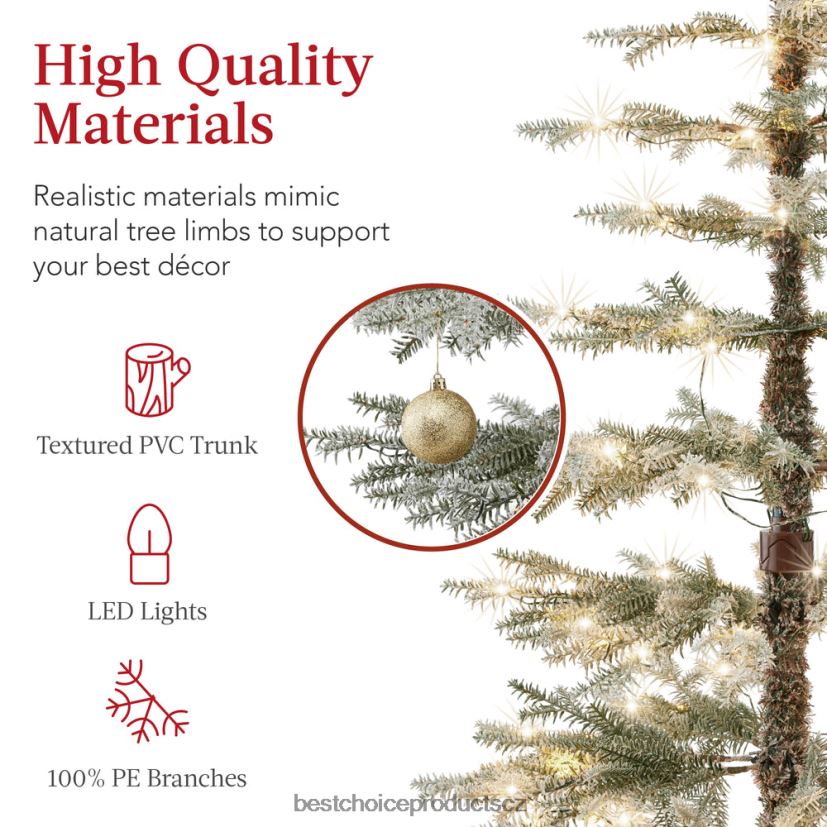 Best Choice Products předsvícený řídký vánoční stromeček s 2 v 1 LED, bezdrátové připojení sezónní krása FF228691