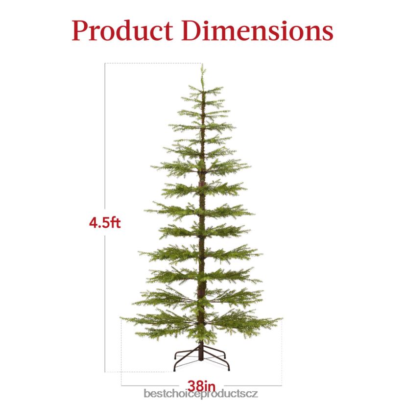 Best Choice Products předsvícený řídký vánoční stromek s LED světly 2 v 1, bezdrátové připojení sezónní krása FF228686