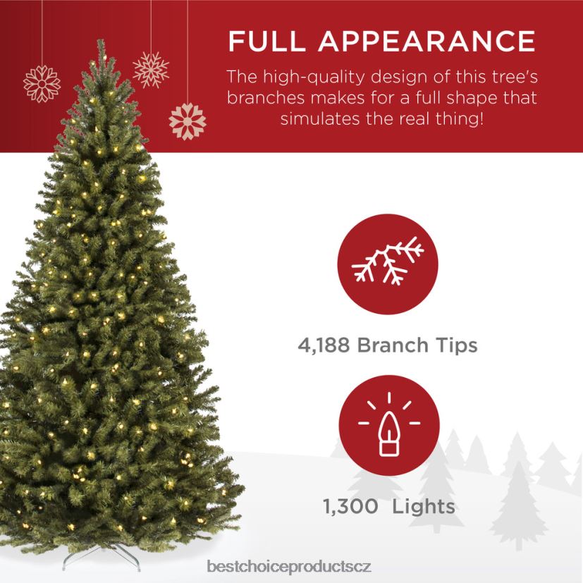 Best Choice Products předsvícený umělý smrkový vánoční stromek se skládací kovovou základnou sezónní krása FF228625