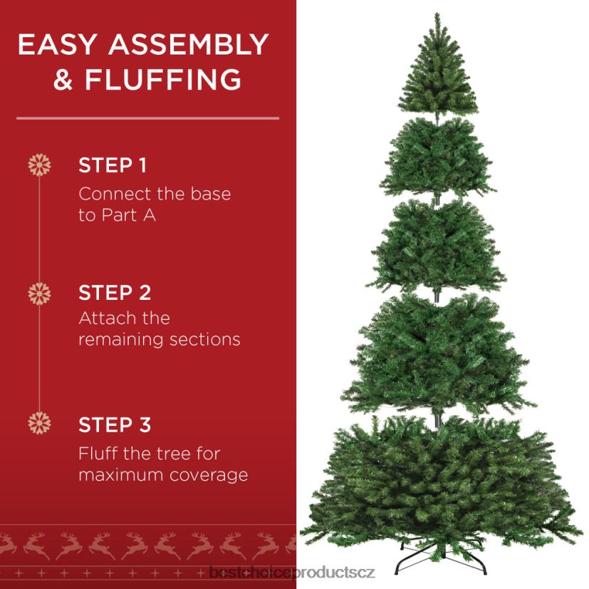 Best Choice Products předsvícený umělý smrkový vánoční stromek se skládací kovovou základnou sezónní krása FF228625