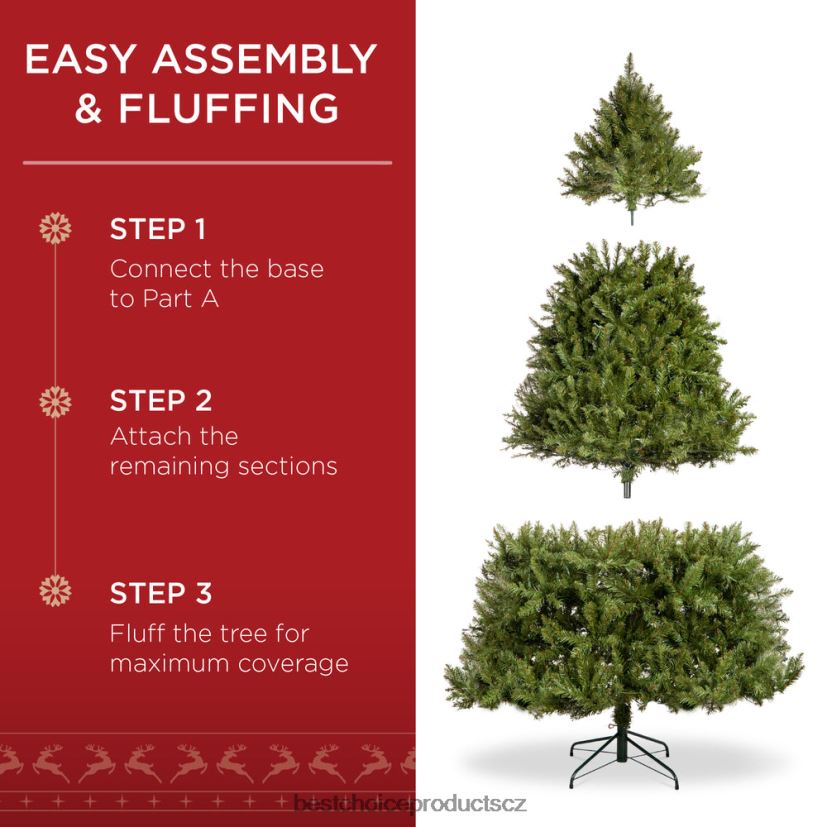 Best Choice Products předsvícený umělý vánoční stromek douglas na pantech sezónní vydržet FF228680