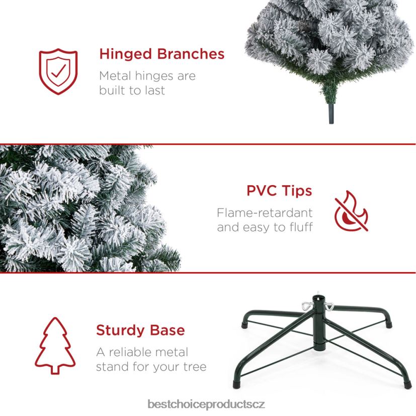 Best Choice Products předsvícený vánoční stromeček z umělé borovice s vícebarevnými světly sezónní krása FF228628