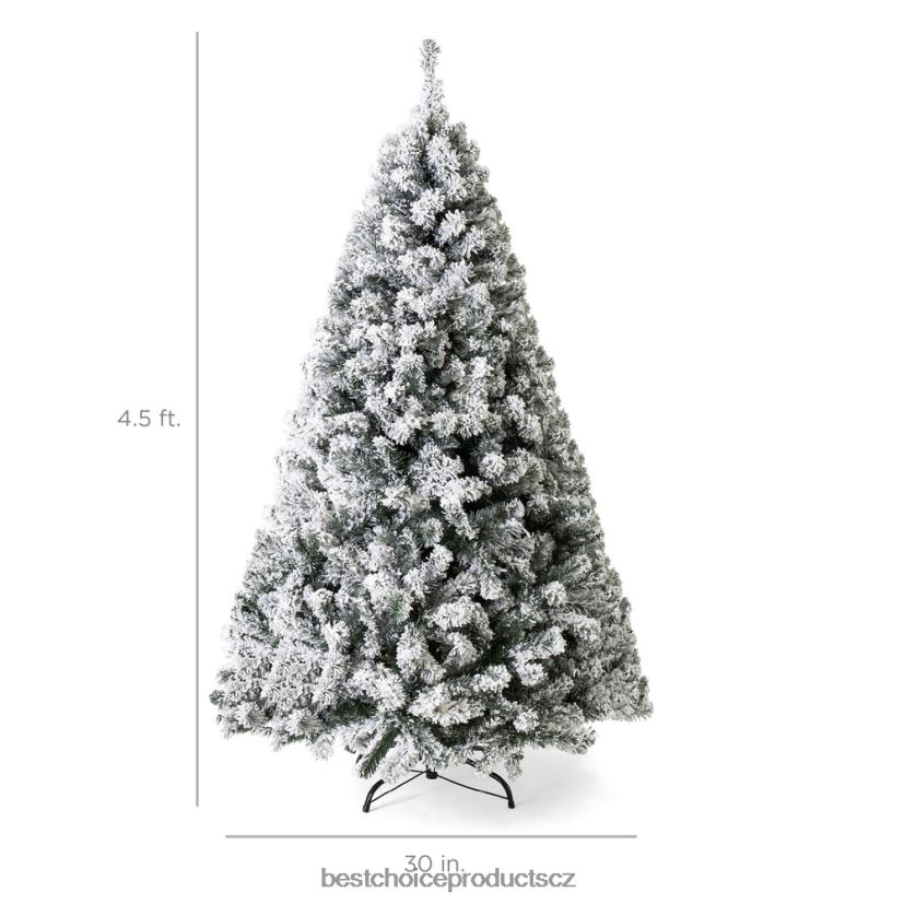Best Choice Products předsvícený vánoční stromeček z umělé borovice se sněhem sezónní teplá bílá světla FF22864