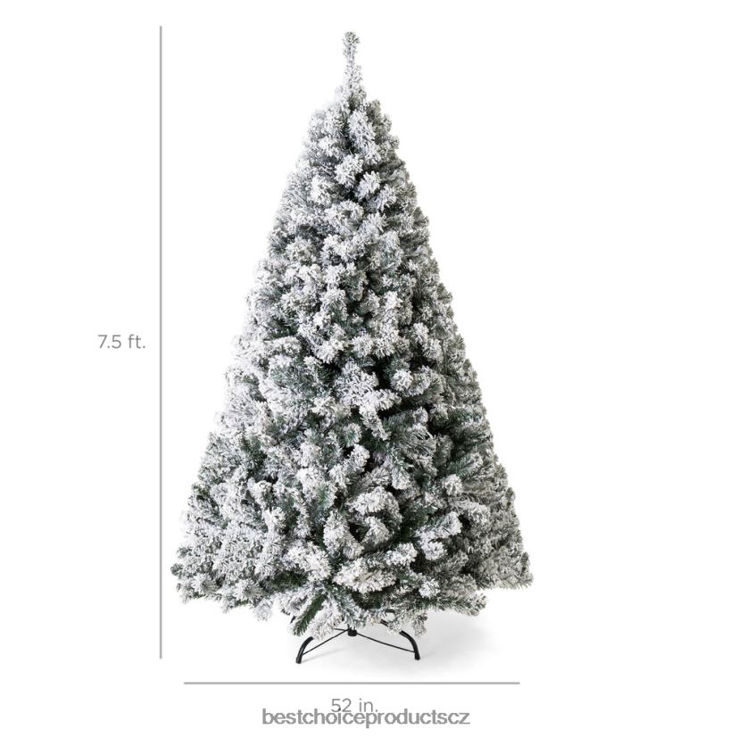 Best Choice Products předsvícený vánoční stromeček z umělé borovice se sněhem sezónní teplá bílá světla FF22866