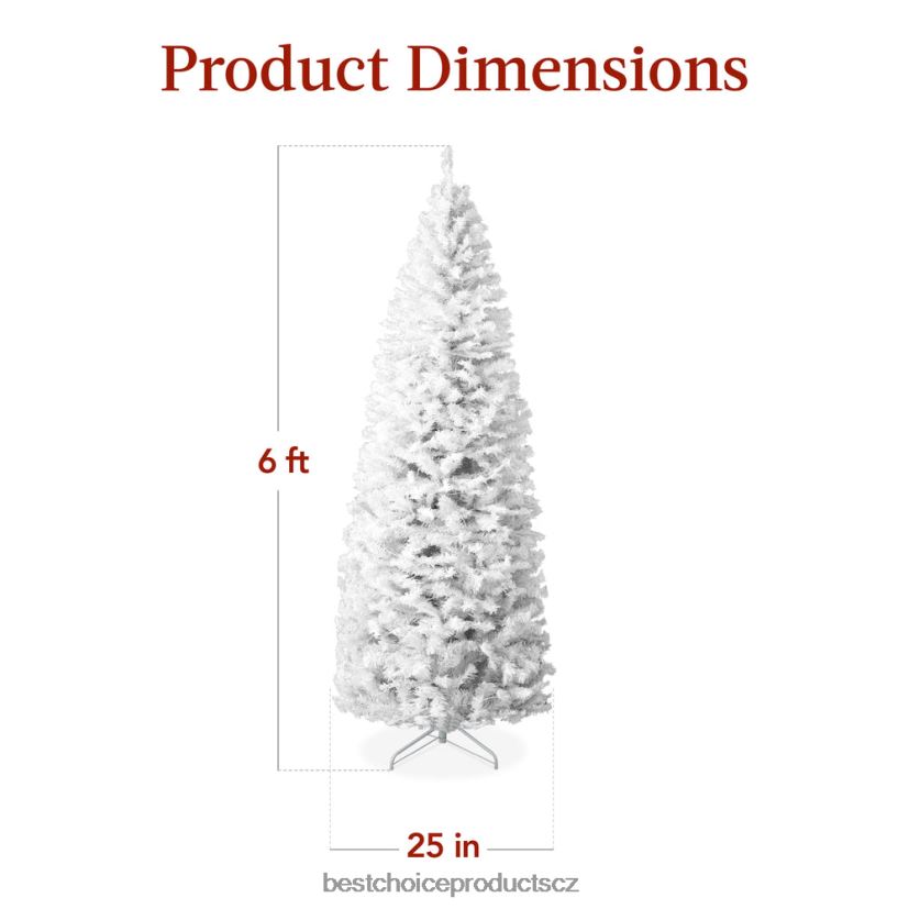 Best Choice Products předsvícený vánoční stromek bílou tužkou s kovovou základnou, žárovkami sezónní krása FF2286256