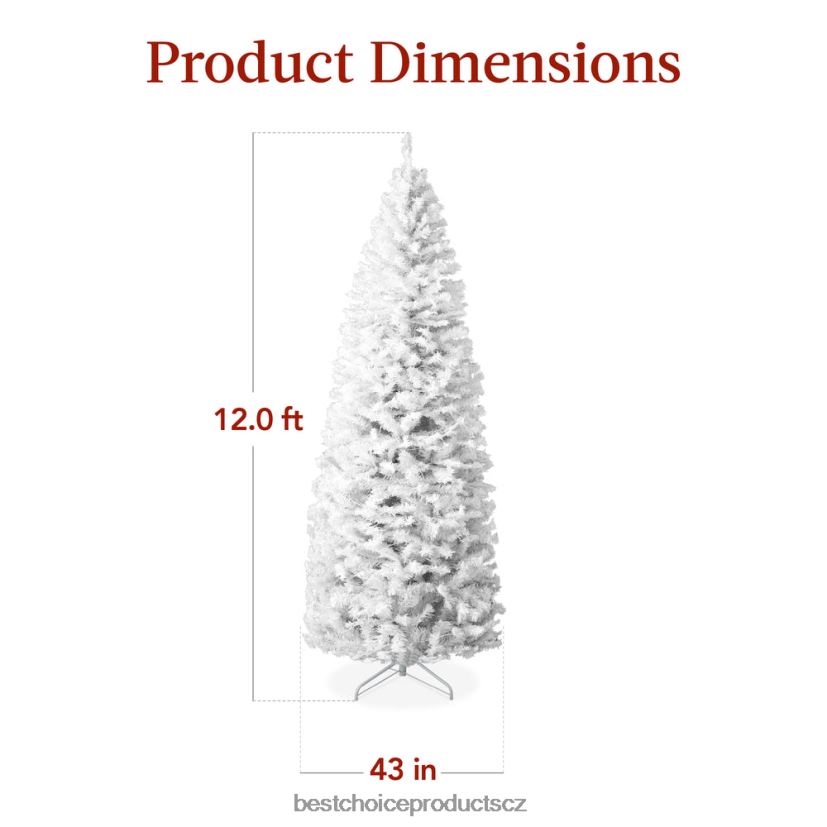 Best Choice Products předsvícený vánoční stromek bílou tužkou s kovovou základnou, žárovkami sezónní krása FF2286259
