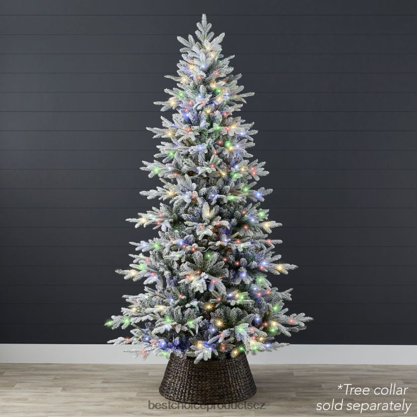 Best Choice Products pre-lit flocked umělý osika ušlechtilá jedle vánoční strom sezónní kovový stojan FF228658
