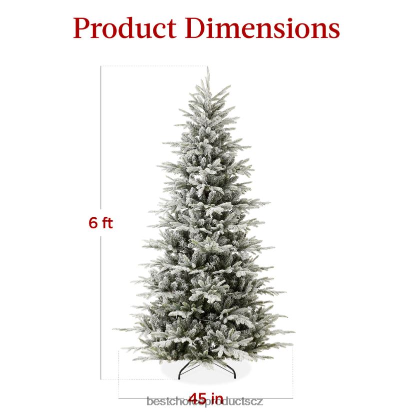Best Choice Products pre-lit flocked umělý osika ušlechtilá jedle vánoční strom sezónní kovový stojan FF228658
