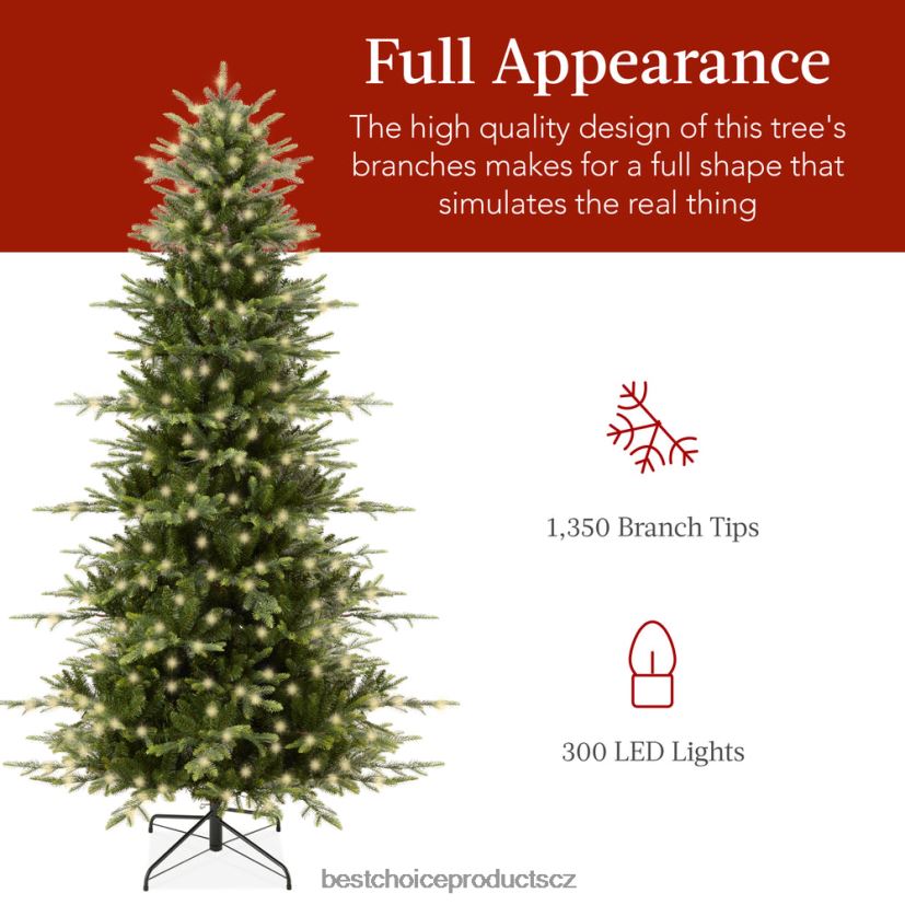 Best Choice Products pre-lit umělý osika ušlechtilá jedle vánoční strom sezónní kovový stojan FF228648