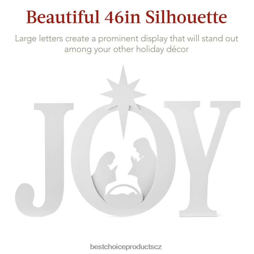 Best Choice Products 3dílná dekorace na betlém vánoční radost s broušenými kolíky sezónní bílý FF228662