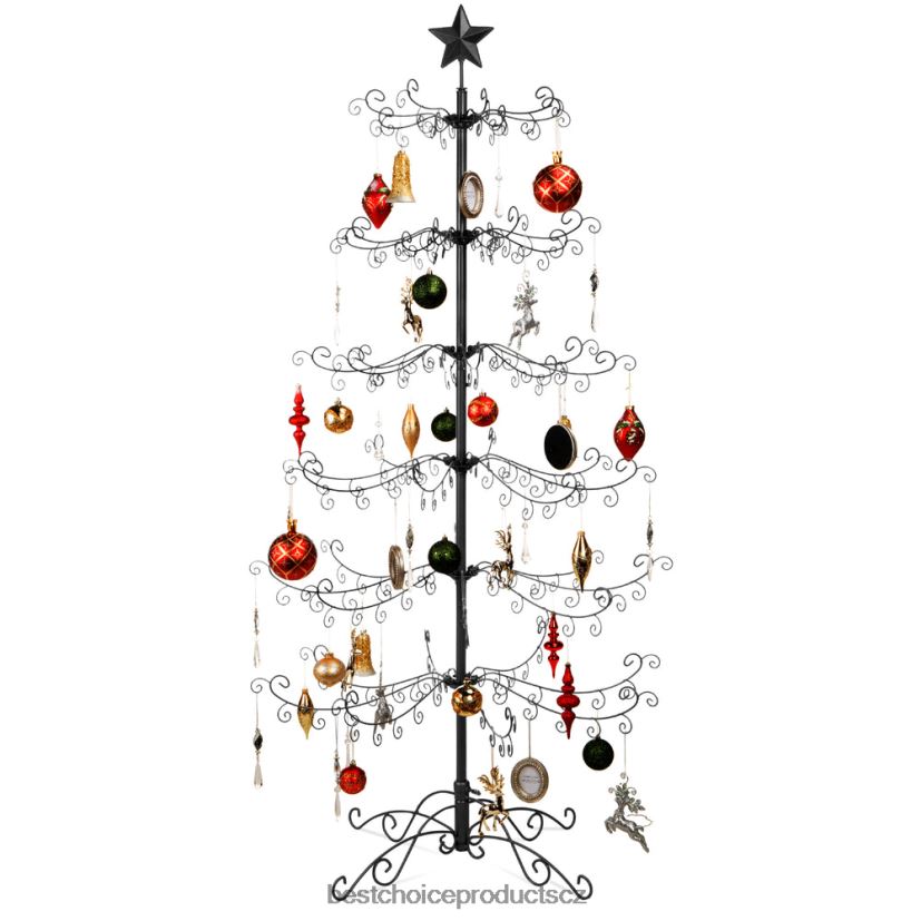 Best Choice Products kovaná železná ozdoba na vánoční stromeček se snadnou montáží sezónní Černá FF2286139