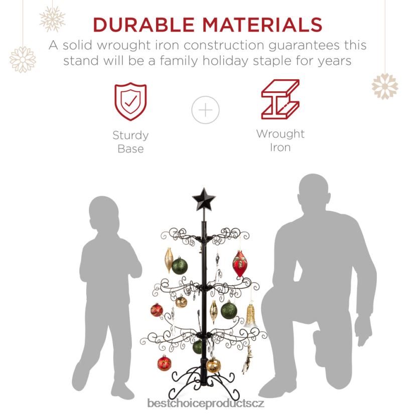 Best Choice Products kovaná železná ozdoba na vánoční stromeček se snadnou montáží sezónní Černá FF2286142