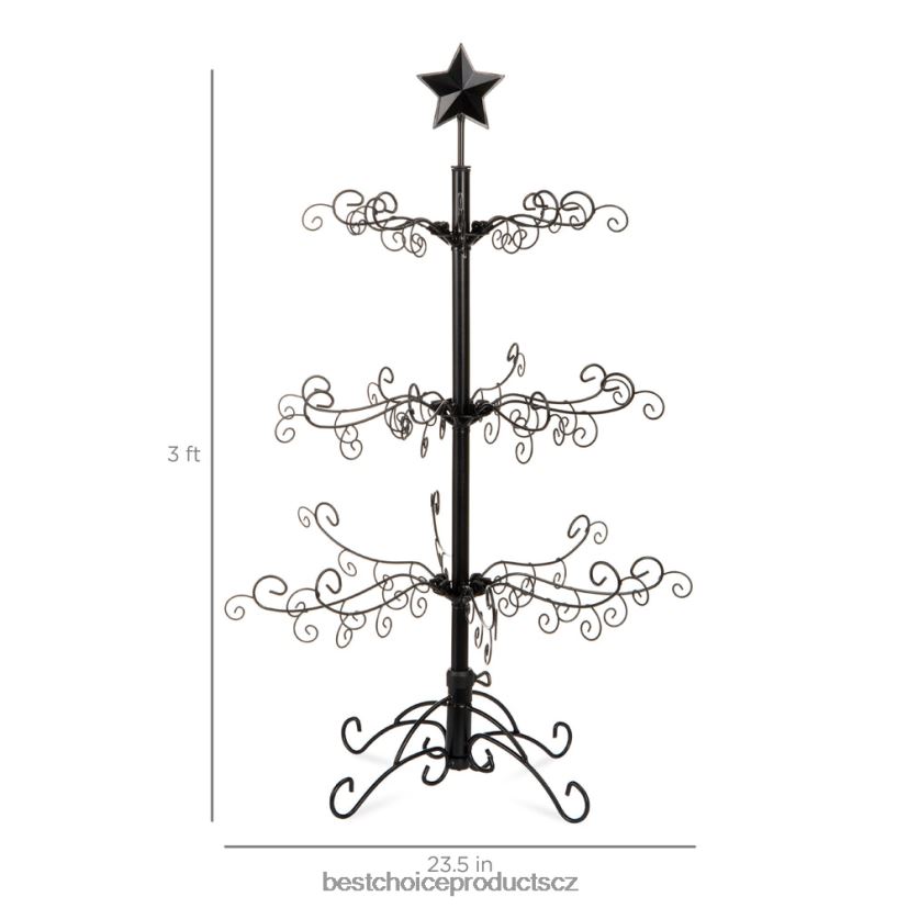 Best Choice Products kovaná železná ozdoba na vánoční stromeček se snadnou montáží sezónní Černá FF2286142