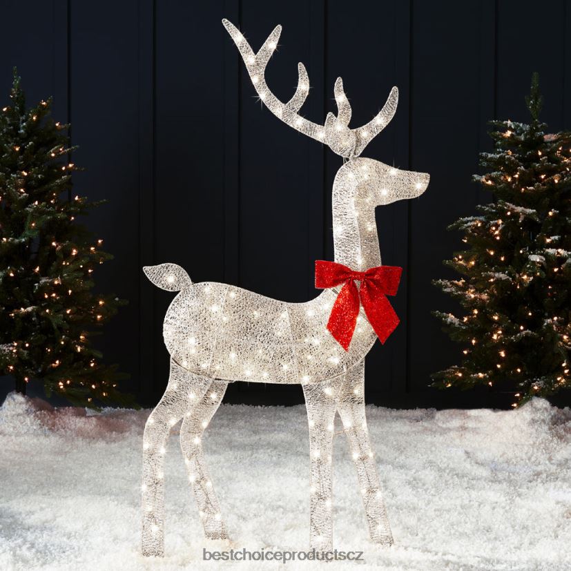 Best Choice Products osvětlená 2d vánoční venkovní výzdoba se 105 LED světly sezónní bílý FF2286144