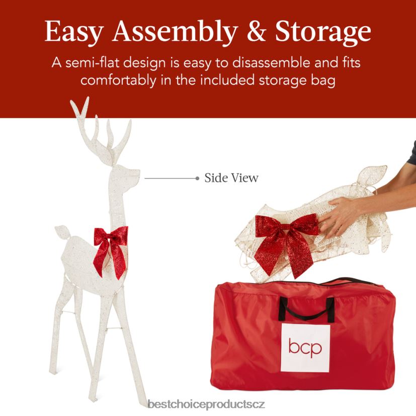 Best Choice Products osvětlená 2d vánoční venkovní výzdoba se 105 LED světly sezónní bílý FF2286144