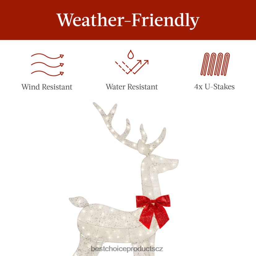 Best Choice Products osvětlená 2d vánoční venkovní výzdoba se 105 LED světly sezónní bílý FF2286144