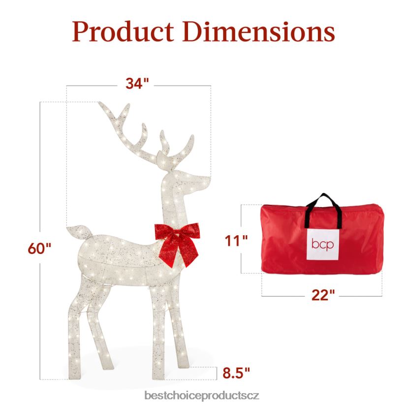 Best Choice Products osvětlená 2d vánoční venkovní výzdoba se 105 LED světly sezónní bílý FF2286144