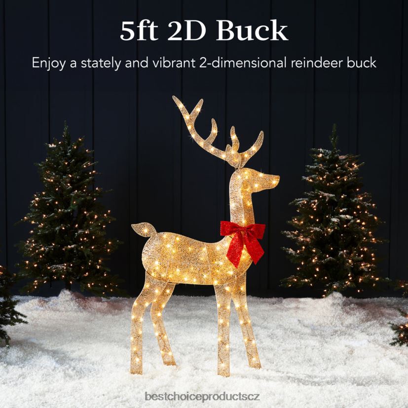 Best Choice Products osvětlená 2d vánoční venkovní výzdoba se 105 LED světly sezónní zlato FF2286145