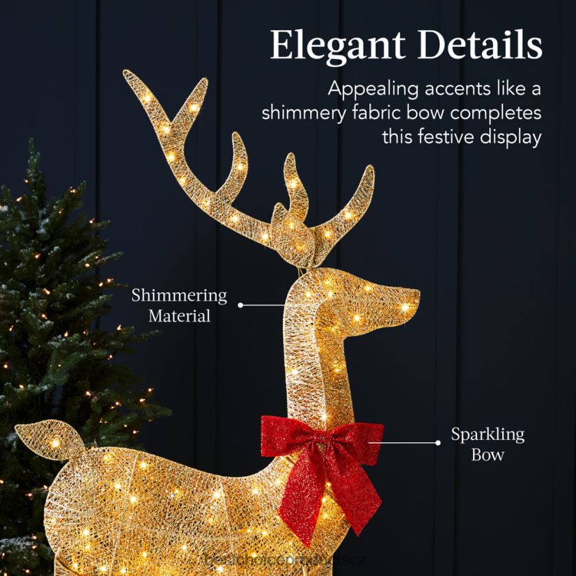 Best Choice Products osvětlená 2d vánoční venkovní výzdoba se 105 LED světly sezónní zlato FF2286145