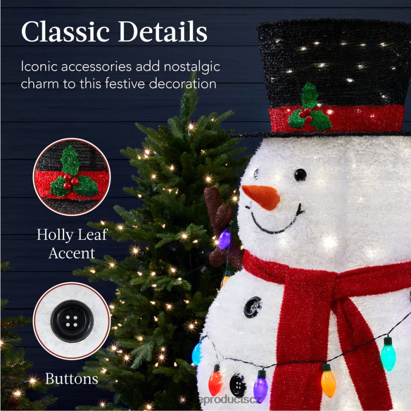 Best Choice Products osvětlený vyskakovací sněhulák venkovní vánoční dekorace s 200 led světly sezónní bílý FF228647