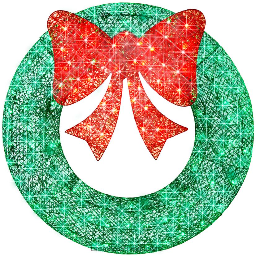 Best Choice Products předsvícený venkovní vánoční věnec, led kovový sváteční dekor s mašlí sezónní zelená/červená FF2286211