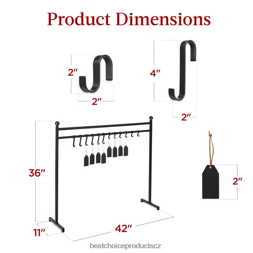 Best Choice Products stojánek na vánoční punčochy, výzdoba se jmenovkami, křídový popisovač - 3 stopy sezónní Černá FF2286137