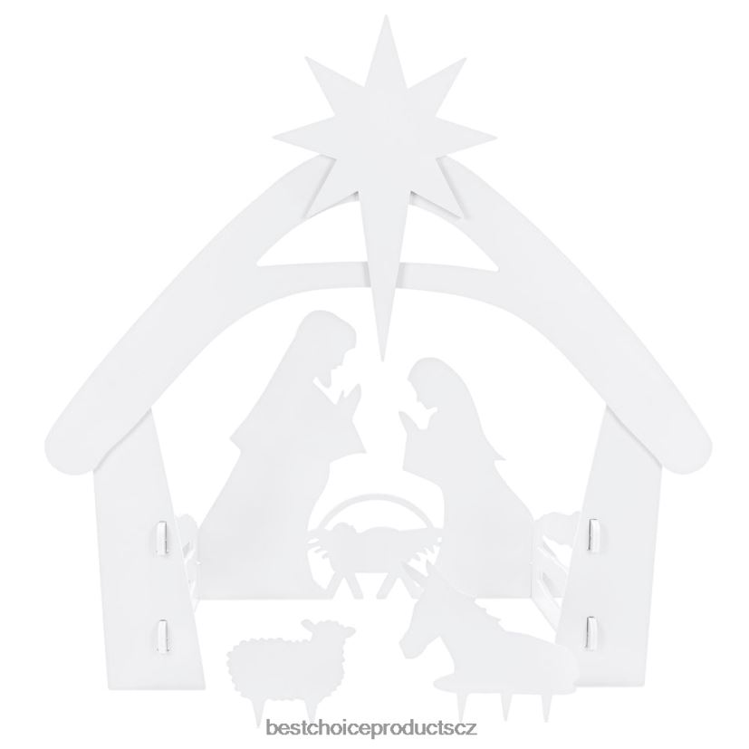 Best Choice Products vánoční betlém dekorace na dvůr s voděodolným pvc sezónní bílý FF228666