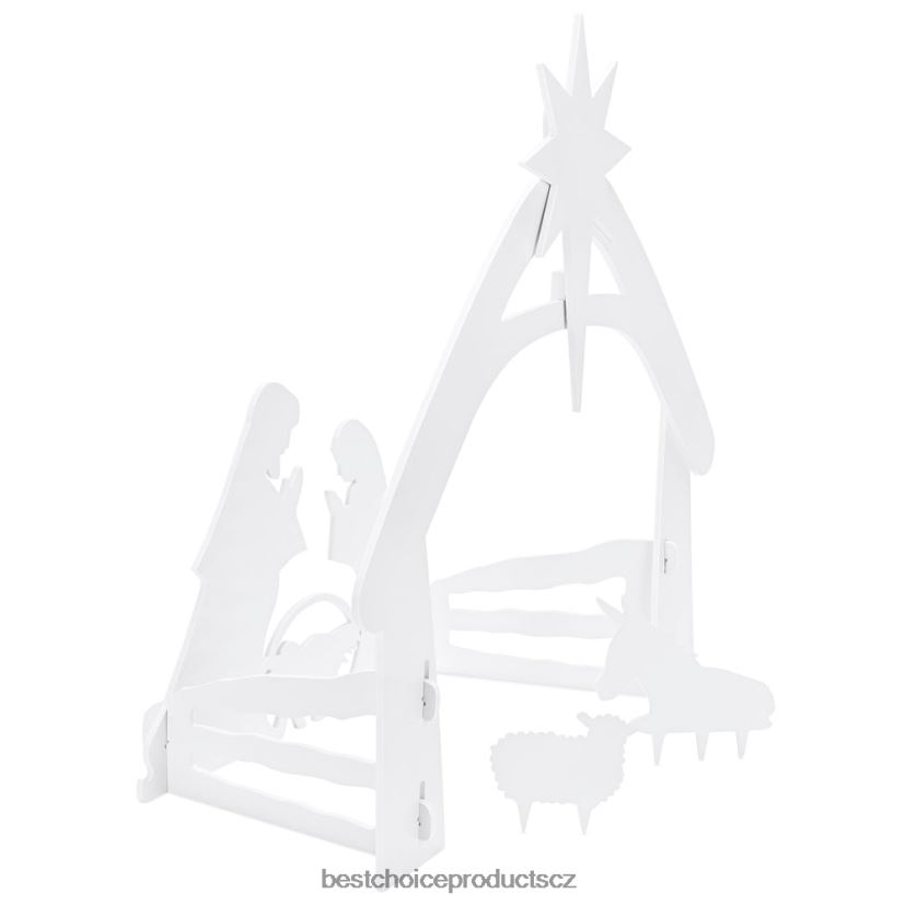 Best Choice Products vánoční betlém dekorace na dvůr s voděodolným pvc sezónní bílý FF228666