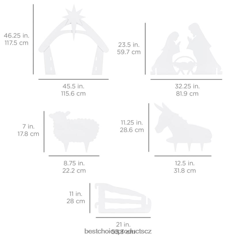 Best Choice Products vánoční betlém dekorace na dvůr s voděodolným pvc sezónní bílý FF228666