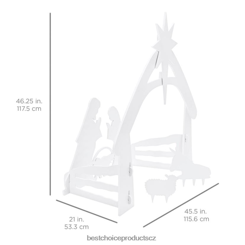 Best Choice Products vánoční betlém dekorace na dvůr s voděodolným pvc sezónní bílý FF228666