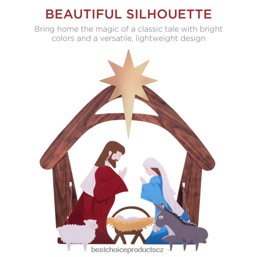 Best Choice Products vánoční betlém dekorace na dvůr s voděodolným pvc sezónní vícebarevný FF228667
