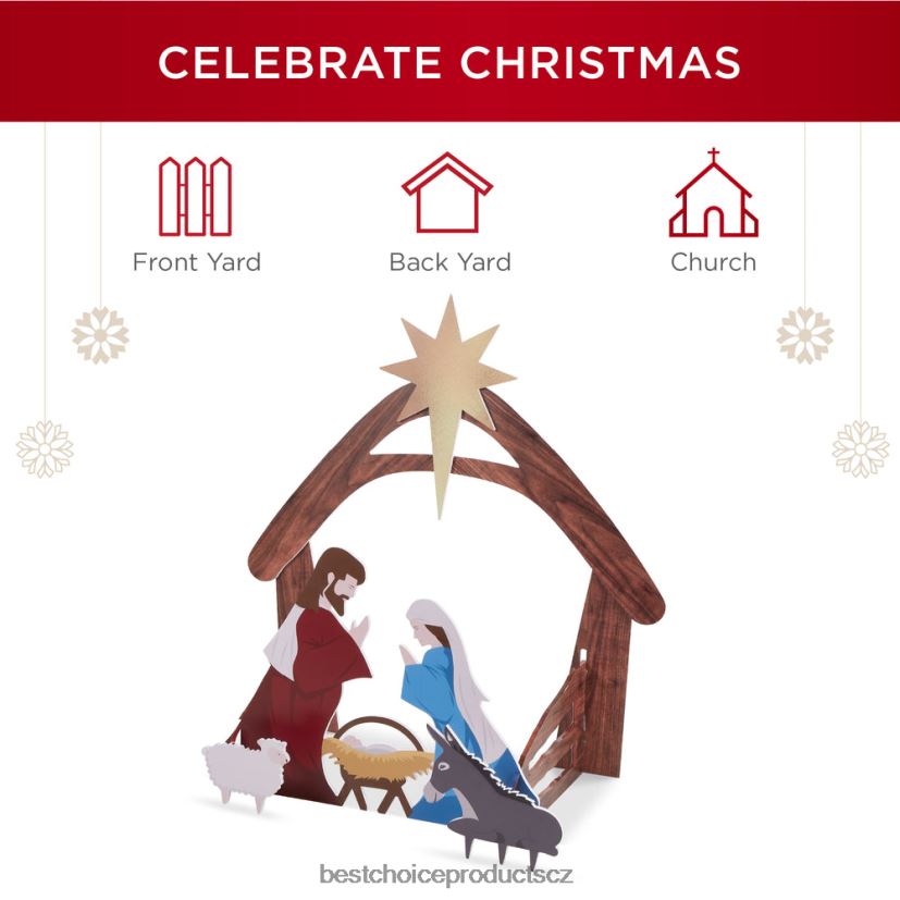 Best Choice Products vánoční betlém dekorace na dvůr s voděodolným pvc sezónní vícebarevný FF228667